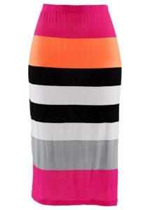 Plus Size Mode schicker bunter Bleistift Rock grosse groessen