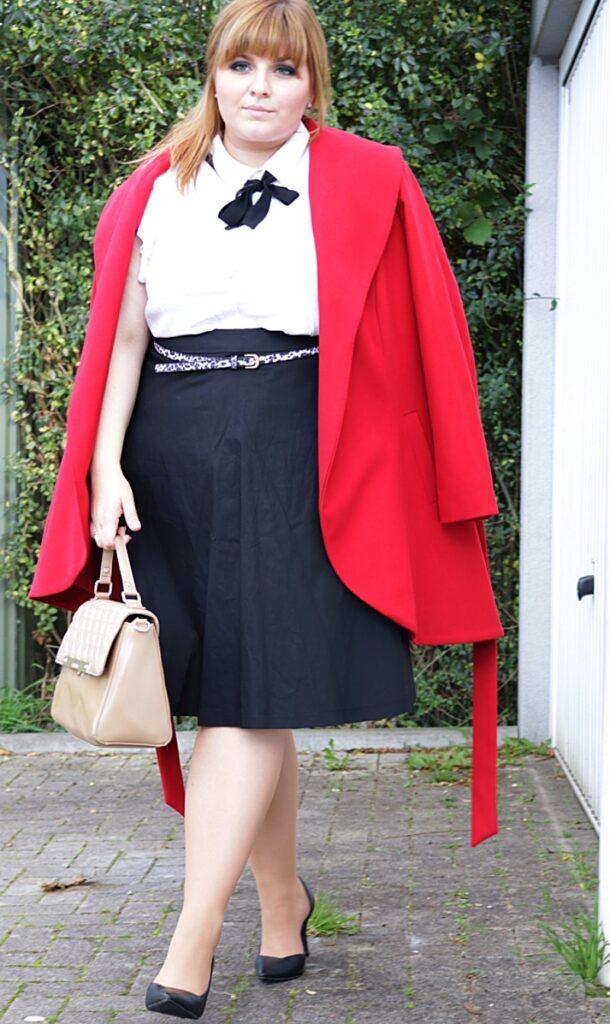 plus-size-roter Klassiker-Herbstmantel2