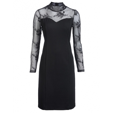 POMPÖÖS, Kleid mit Spitze, Schwarz, Größe 40 