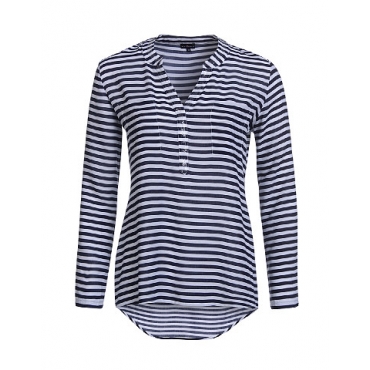 Via Cortesa , Bluse, Marine/Weiß, Größe 40 