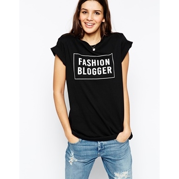 "ASOS - T-Shirt mit „Fashion Blogger"" - Print - Schwarz" 