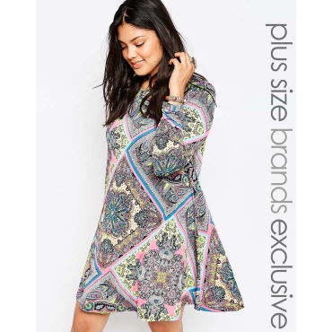 Alice & You - Swingkleid mit Schaldruck - Bunt 