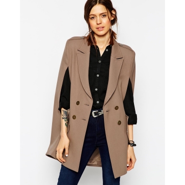 ASOS - Autumn - Cape - Braungrau 