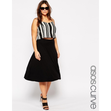 ASOS CURVE - Ausgestellter Rock - Schwarz 