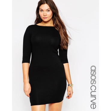ASOS CURVE - Figurbetontes Minikleid - Schwarz 