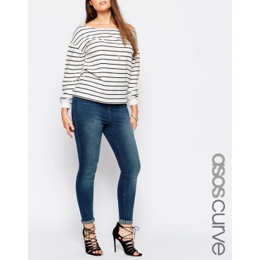 ASOS CURVE - Ridley - Röhrenjeans in Haggerston London Blue - Blau 