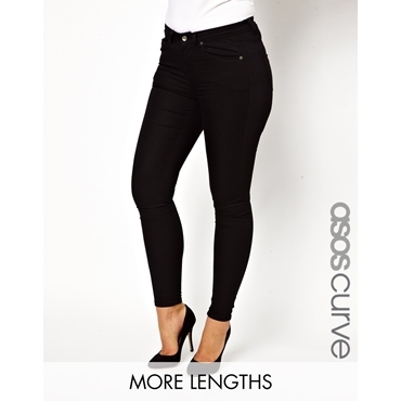 ASOS CURVE - Ridley - Superweiche Röhrenjeans - Schwarz 
