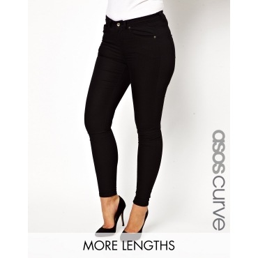 ASOS CURVE - Ridley - Superweiche Röhrenjeans - Schwarz 
