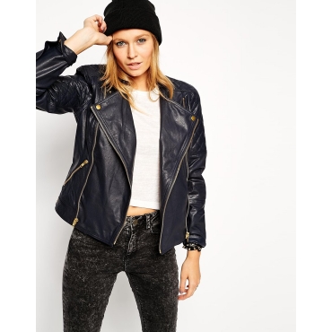 ASOS - Lederjacke mit Reißverschluss 