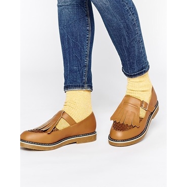 ASOS - MAST - Fransenschuhe mit T-Steg - Bronze 