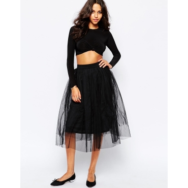 Boohoo - Midirock aus Tüll - Schwarz 
