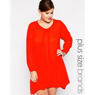 Praslin - Langärmliges schwingendes Kleid - Rot 