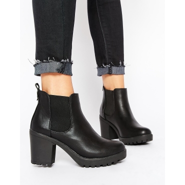 Truffle Collection - Tori - Chelsea-Stiefel mit Plateauabsatz - PU schwarz 