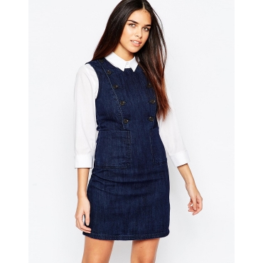 Warehouse - Jeanskleid mit Knopfdetail - Indigo 