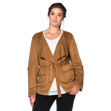 Damen Style Jacke in Veloursleder-Optik SHEEGO STYLE braun 48,50,52,54,56,58 