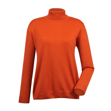 MONA Damen Mona Rollkragen-Pullover mit Merino-Schurwolle orange 48,50,52 