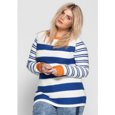 sheeGOTit Damen Pullover im Streifenlook blau 44/48/50,52/54,56/58 