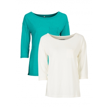 2er-Pack Shirts in grün für Damen von bonprix 