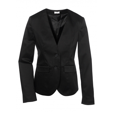 Blazer langarm  figurbetont  in schwarz (V-Ausschnitt) für Damen von bonprix 