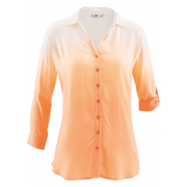 Bluse 3/4 Arm  figurumspielend  in orange (V-Ausschnitt) von bonprix 