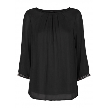 Bluse 3/4 Arm  in schwarz (Rundhals) von bonprix 
