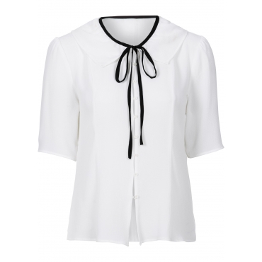 Bluse kurzer Arm  in weiß von bonprix 