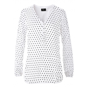 Bluse, Langarm in weiß von bonprix 