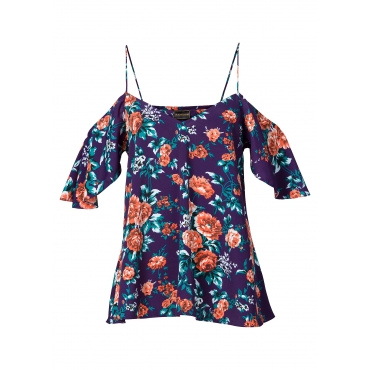 Bluse mit Cut-Outs halber Arm  in lila von bonprix 
