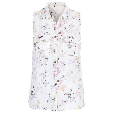 Bluse ohne Ärmel  in weiß von bonprix 