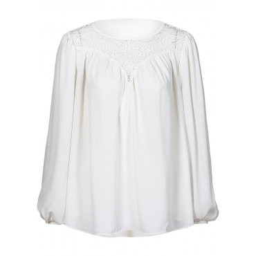 Chiffon Bluse in weiß von bonprix 