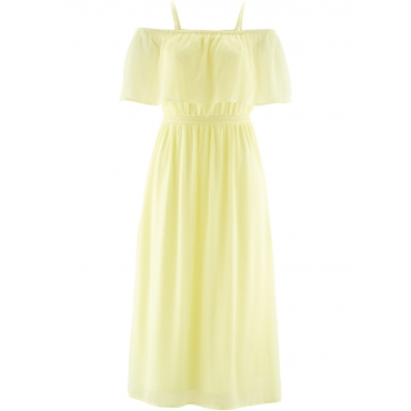 Chiffon-Kleid kurzer Arm  in gelb von bonprix 