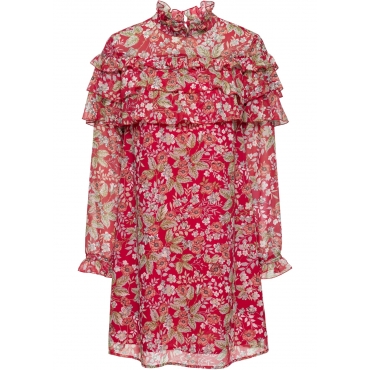 Chiffon-Kleid langarm  in rot von bonprix 