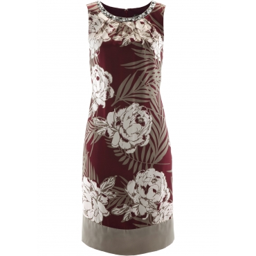 Druckkleid mit Applikation ohne Ärmel  in grün von bonprix 