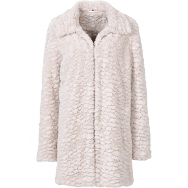 Fellimitatmantel langarm  in beige für Damen von bonprix 