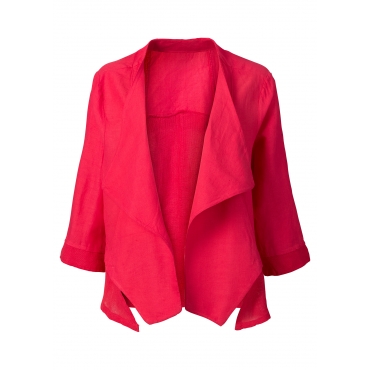 Jacke mit Leinenanteil 3/4 Arm  in pink für Damen von bonprix 