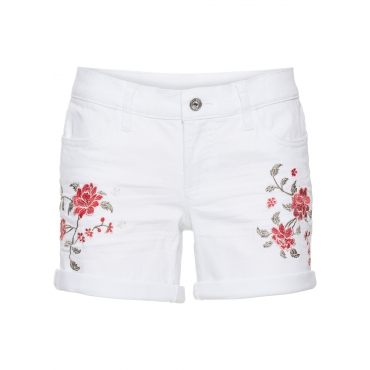 Jeans-Shorts mit Stickerei in weiß für Damen von bonprix 