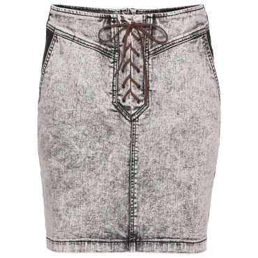 Jeansrock mit Schnürung in grau für Damen von bonprix 