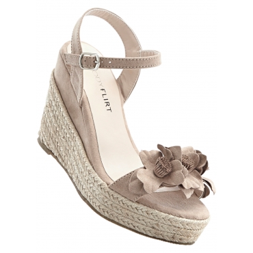 Keil Espadrille mit 10 cm Keilabsatz in beige von bonprix 