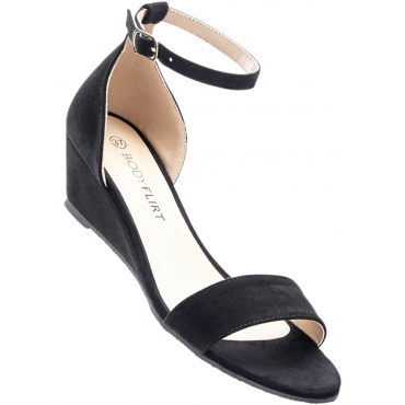 Keil Sandalette mit 4,5 cm Keilabsatz in schwarz von bonprix 