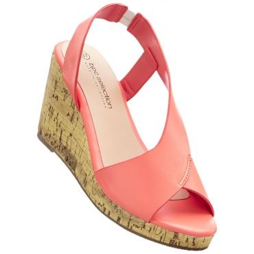 Keilsandalette mit 9 cm Keilabsatz in orange von bonprix 