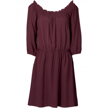 Kleid 3/4 Arm  in rot (Carmen-Ausschnitt) von bonprix 