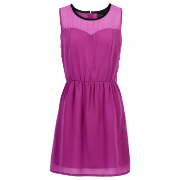 Kleid mit Kragen ohne Ärmel  in lila von bonprix 