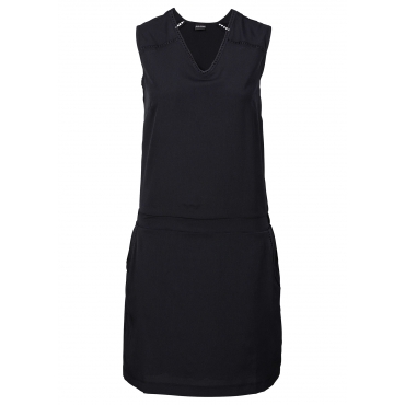 Kleid mit Taschen kurzer Arm  in schwarz von bonprix 
