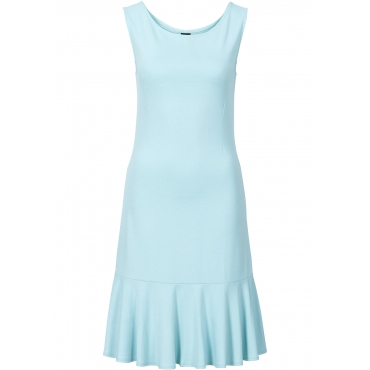 Kleid mit Volantsaum ohne Ärmel  in blau von bonprix 