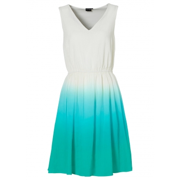 Kleid ohne Ärmel  figurbetont  in weiß (V-Ausschnitt) von bonprix 