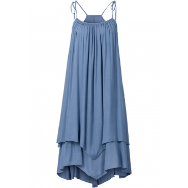 Kleid ohne Ärmel  in blau (Rundhals) von bonprix 