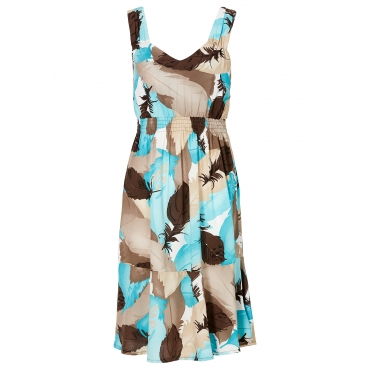 Kleid ohne Ärmel  in braun (V-Ausschnitt) von bonprix 