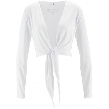 Langarm-Shirtbolero in weiß für Damen von bonprix 