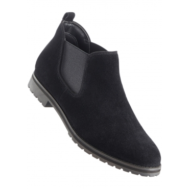 Leder Chelsea Boot mit 2,5 cm Blockabsatz in schwarz von bonprix 