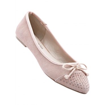 Lederballerina in rosa für Damen von bonprix 